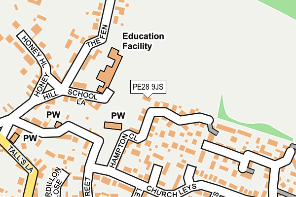 PE28 9JS map - OS OpenMap – Local (Ordnance Survey)