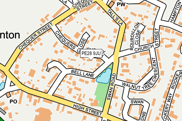 PE28 9JU map - OS OpenMap – Local (Ordnance Survey)