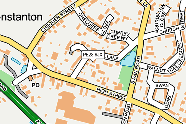 PE28 9JX map - OS OpenMap – Local (Ordnance Survey)