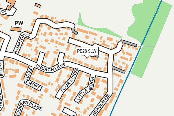 PE28 9LW map - OS OpenMap – Local (Ordnance Survey)