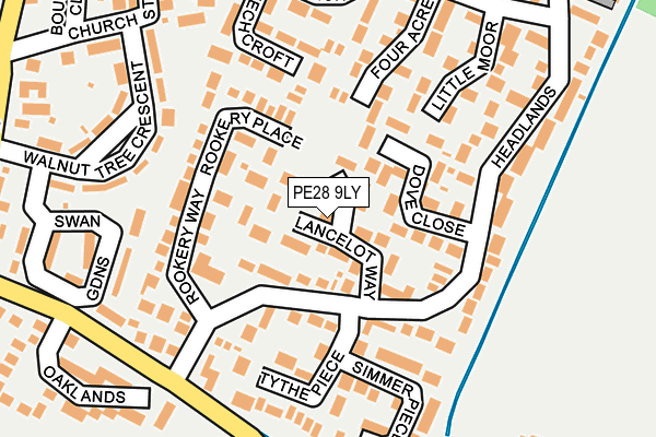 PE28 9LY map - OS OpenMap – Local (Ordnance Survey)