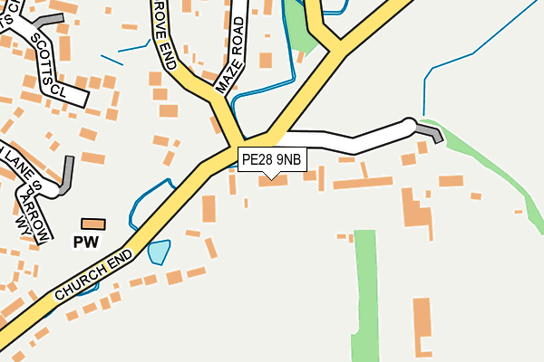 PE28 9NB map - OS OpenMap – Local (Ordnance Survey)