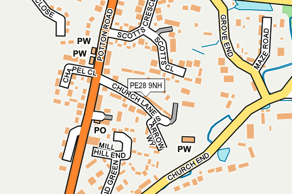 PE28 9NH map - OS OpenMap – Local (Ordnance Survey)