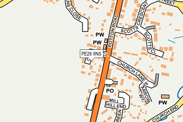PE28 9NS map - OS OpenMap – Local (Ordnance Survey)