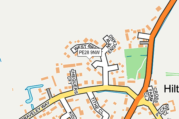 PE28 9NW map - OS OpenMap – Local (Ordnance Survey)