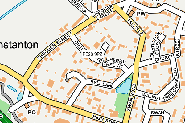 PE28 9PZ map - OS OpenMap – Local (Ordnance Survey)