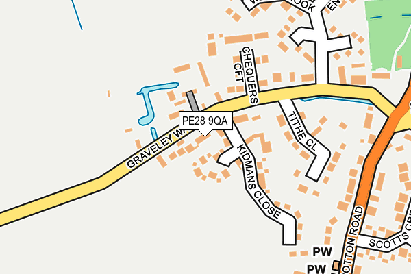 PE28 9QA map - OS OpenMap – Local (Ordnance Survey)