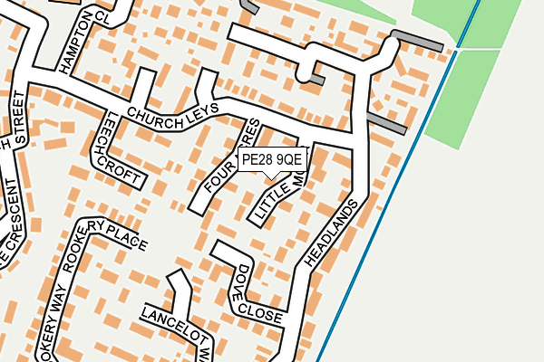 PE28 9QE map - OS OpenMap – Local (Ordnance Survey)