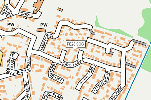PE28 9QG map - OS OpenMap – Local (Ordnance Survey)