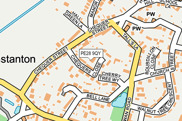 PE28 9QY map - OS OpenMap – Local (Ordnance Survey)