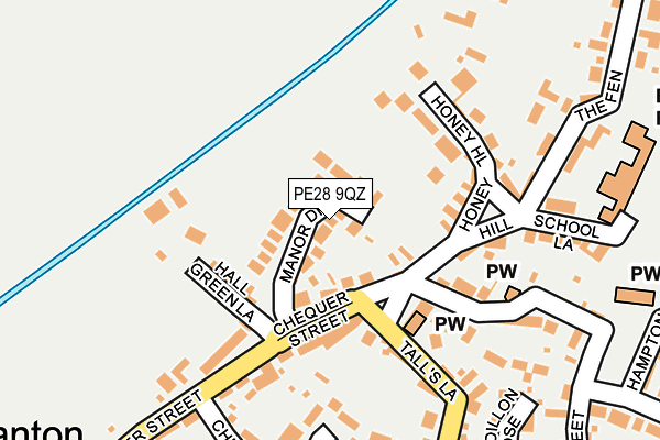 PE28 9QZ map - OS OpenMap – Local (Ordnance Survey)