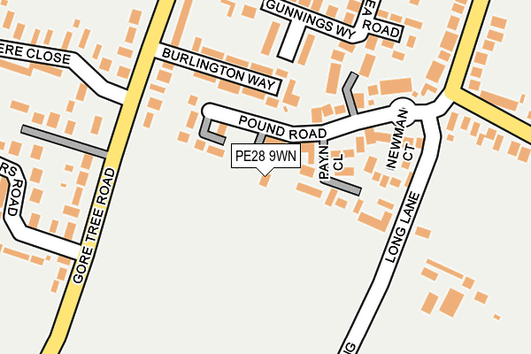 PE28 9WN map - OS OpenMap – Local (Ordnance Survey)