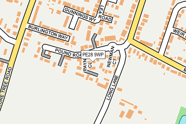 PE28 9WP map - OS OpenMap – Local (Ordnance Survey)