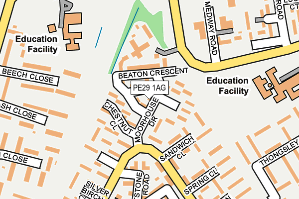 PE29 1AG map - OS OpenMap – Local (Ordnance Survey)