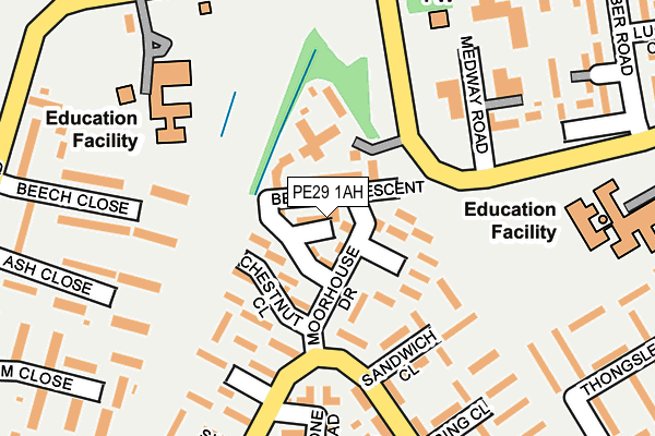PE29 1AH map - OS OpenMap – Local (Ordnance Survey)
