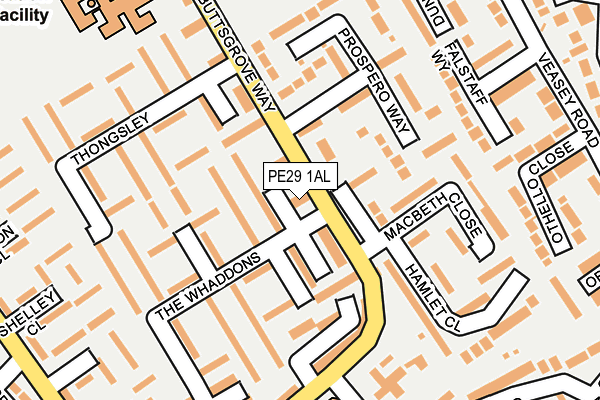 PE29 1AL map - OS OpenMap – Local (Ordnance Survey)