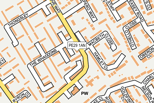 PE29 1AN map - OS OpenMap – Local (Ordnance Survey)