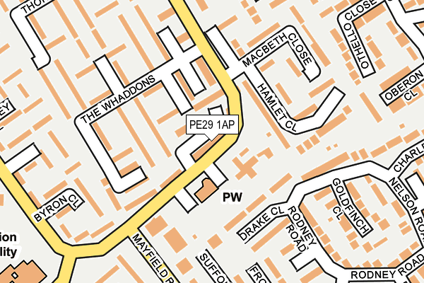 PE29 1AP map - OS OpenMap – Local (Ordnance Survey)