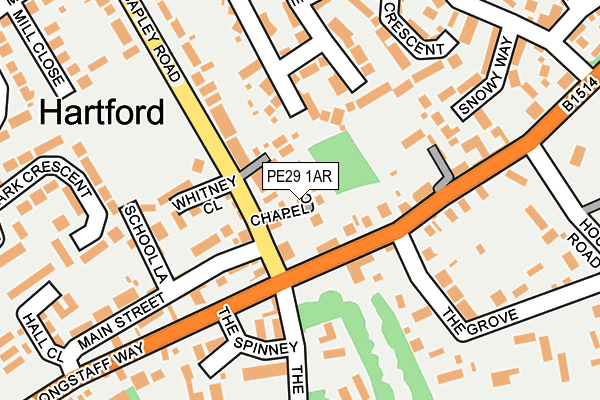 PE29 1AR map - OS OpenMap – Local (Ordnance Survey)