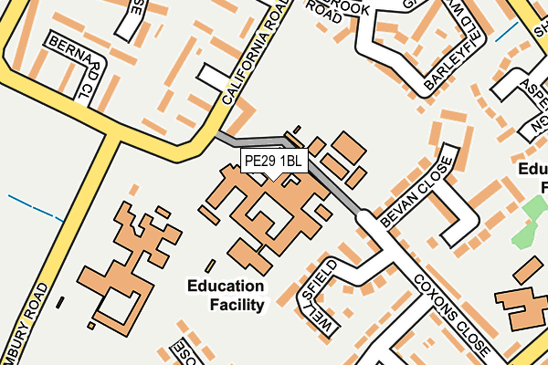 PE29 1BL map - OS OpenMap – Local (Ordnance Survey)