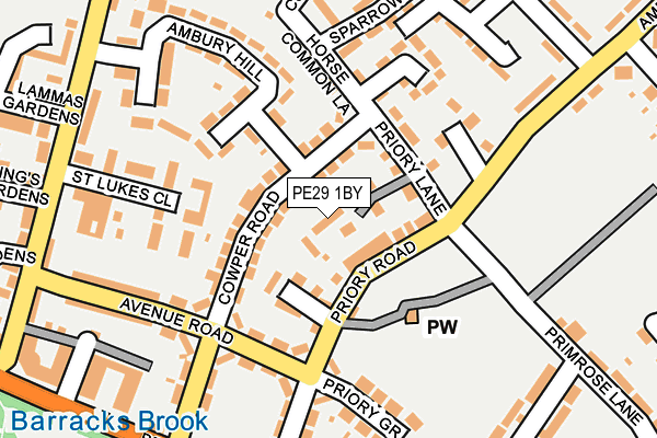 PE29 1BY map - OS OpenMap – Local (Ordnance Survey)