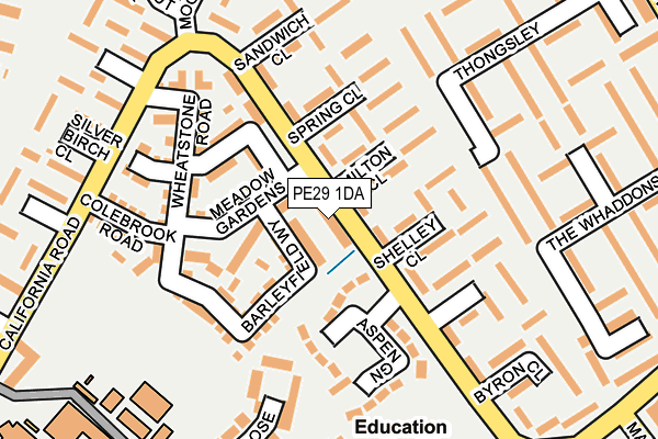 PE29 1DA map - OS OpenMap – Local (Ordnance Survey)