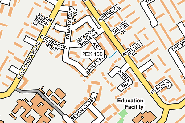 PE29 1DD map - OS OpenMap – Local (Ordnance Survey)