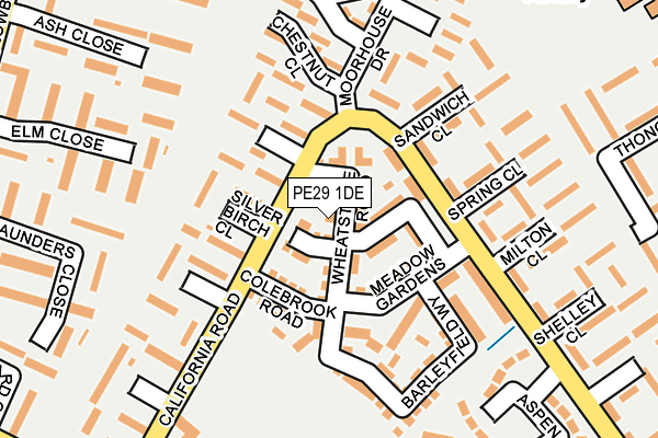 PE29 1DE map - OS OpenMap – Local (Ordnance Survey)