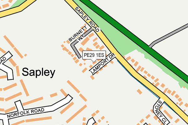 PE29 1ES map - OS OpenMap – Local (Ordnance Survey)