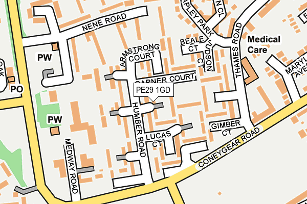 PE29 1GD map - OS OpenMap – Local (Ordnance Survey)