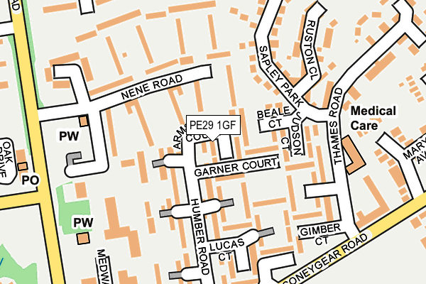 PE29 1GF map - OS OpenMap – Local (Ordnance Survey)