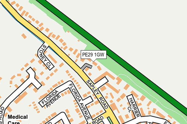 PE29 1GW map - OS OpenMap – Local (Ordnance Survey)