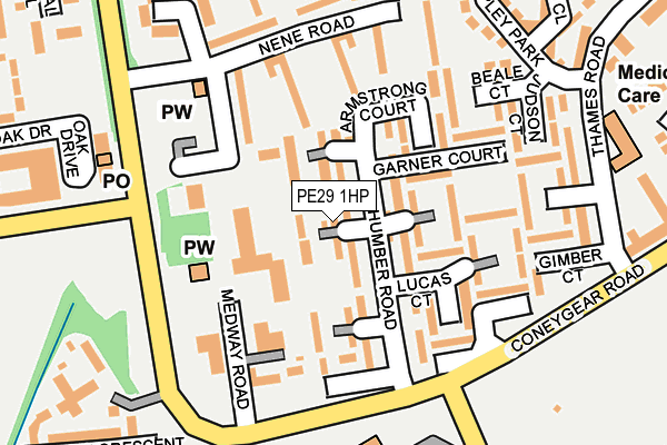 PE29 1HP map - OS OpenMap – Local (Ordnance Survey)