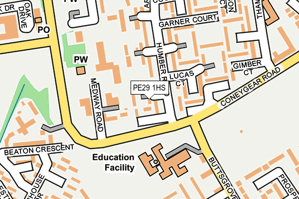 PE29 1HS map - OS OpenMap – Local (Ordnance Survey)