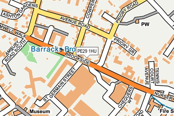 PE29 1HU map - OS OpenMap – Local (Ordnance Survey)