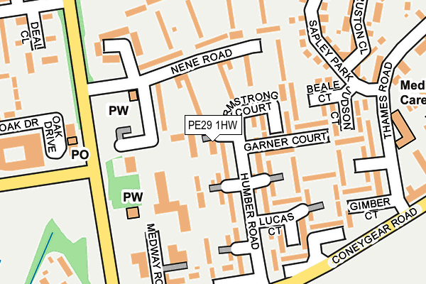 PE29 1HW map - OS OpenMap – Local (Ordnance Survey)