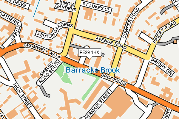 PE29 1HX map - OS OpenMap – Local (Ordnance Survey)