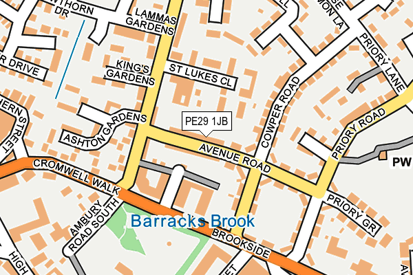 PE29 1JB map - OS OpenMap – Local (Ordnance Survey)
