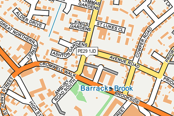 PE29 1JD map - OS OpenMap – Local (Ordnance Survey)