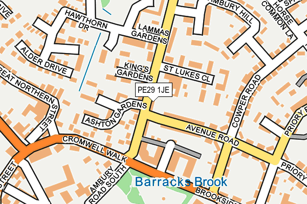 PE29 1JE map - OS OpenMap – Local (Ordnance Survey)