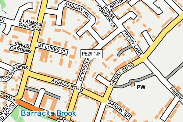 PE29 1JF map - OS OpenMap – Local (Ordnance Survey)