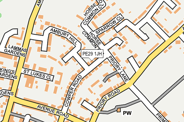 PE29 1JH map - OS OpenMap – Local (Ordnance Survey)