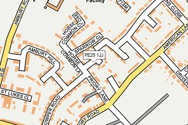 PE29 1JJ map - OS OpenMap – Local (Ordnance Survey)