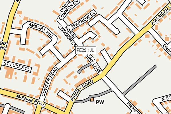 PE29 1JL map - OS OpenMap – Local (Ordnance Survey)