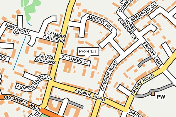 PE29 1JT map - OS OpenMap – Local (Ordnance Survey)
