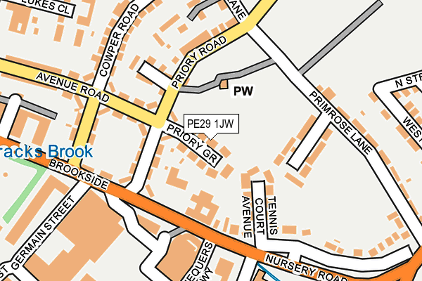 PE29 1JW map - OS OpenMap – Local (Ordnance Survey)