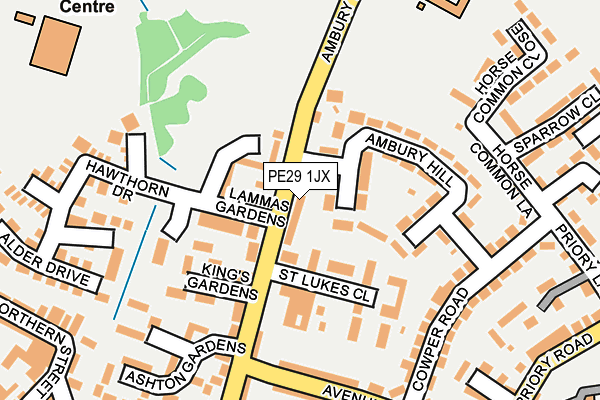 PE29 1JX map - OS OpenMap – Local (Ordnance Survey)