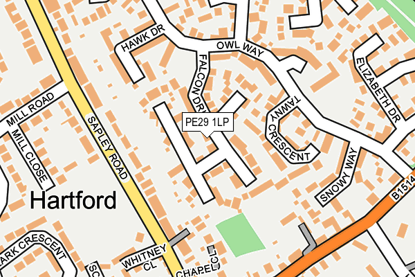 PE29 1LP map - OS OpenMap – Local (Ordnance Survey)