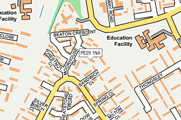 PE29 1NA map - OS OpenMap – Local (Ordnance Survey)