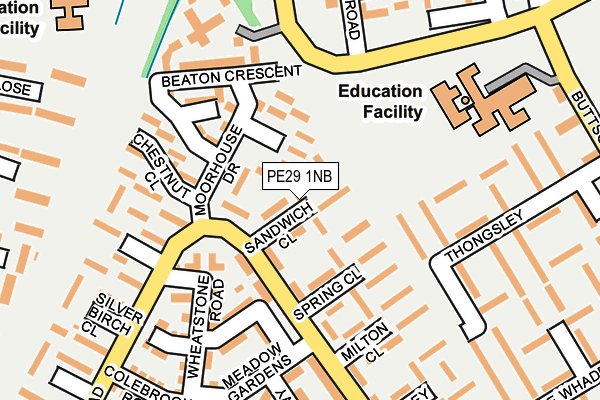 PE29 1NB map - OS OpenMap – Local (Ordnance Survey)